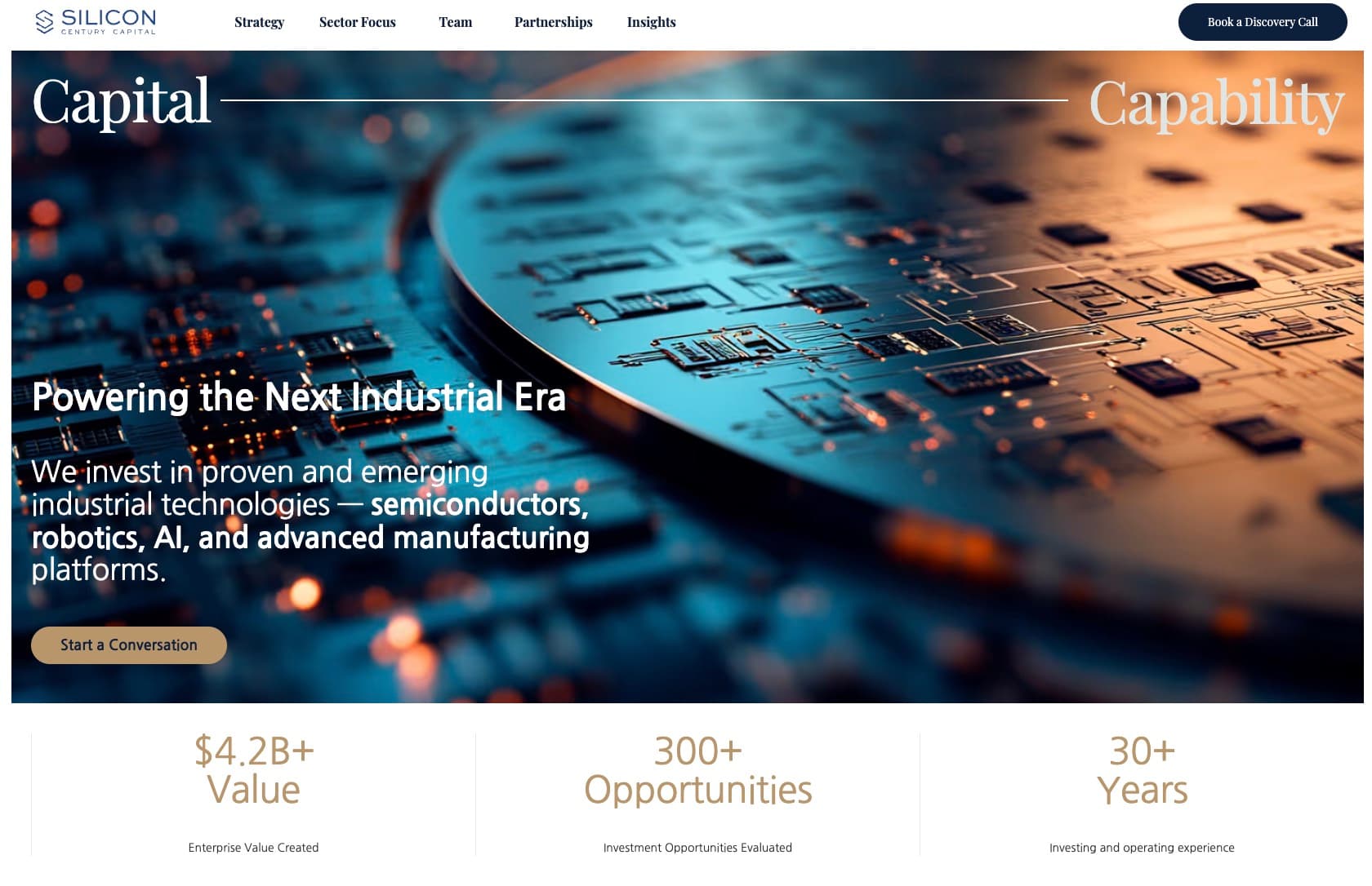 Silicon Century Capital — Investor-grade positioning for a $4.2B+ enterprise value industrial tech fund