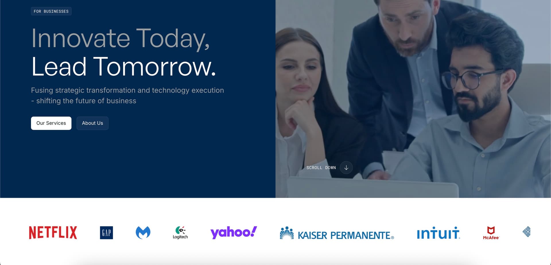 StrataFusion Group — Conversion-focused redesign — improved lead quality and reduced friction to contact