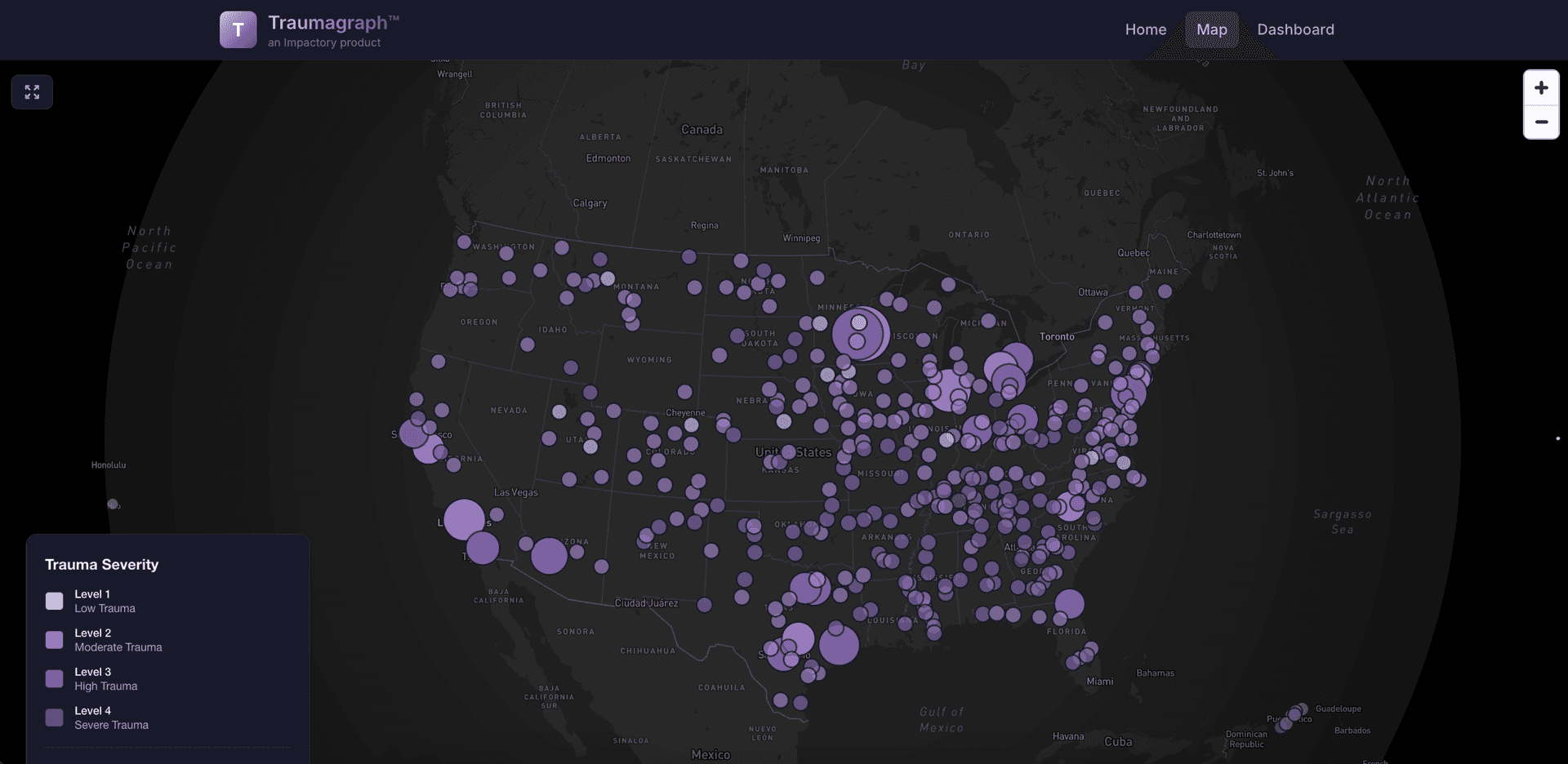 10Seven / Impactory — Real time operations dashboard with geospatial mapping and impact reporting, multi-tenant SaaS